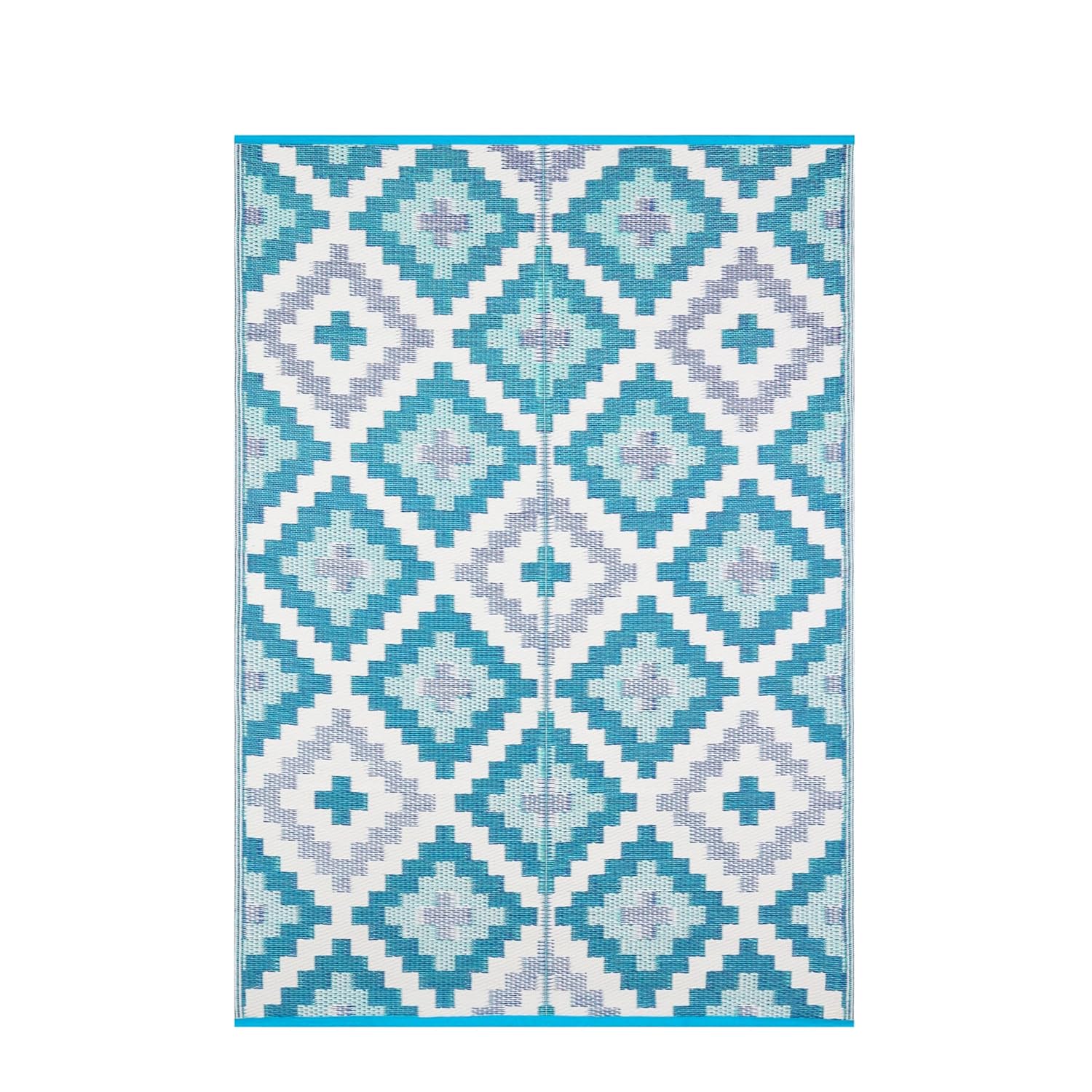 Sapana Carpet-Mats Chatai Mats For Home Multipurpose, Foldable, Reversible Plastic Chatai Rectangular Floor Mat For Sleeping Indoor/Outdoor Use Kilim-04 Blue 4 X 6 (L 180 Cm X W 120 Cm, Blue)