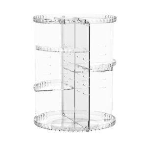 PRIME PICK 360° Rotating Makeup Organizer for Women – Large Capacity, Adjustable Acrylic Cosmetic Storage Box (31x22 cm) – Space-Saving Vanity Organiser for Skincare & Beauty Products